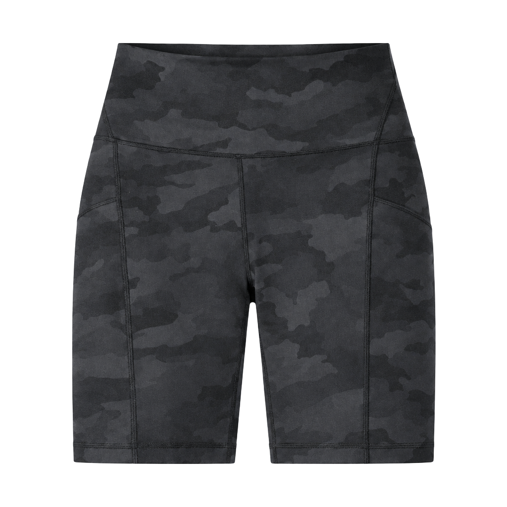 NWT Lululemon Align™ High-Rise Short 8” with Pockets in black camo 1