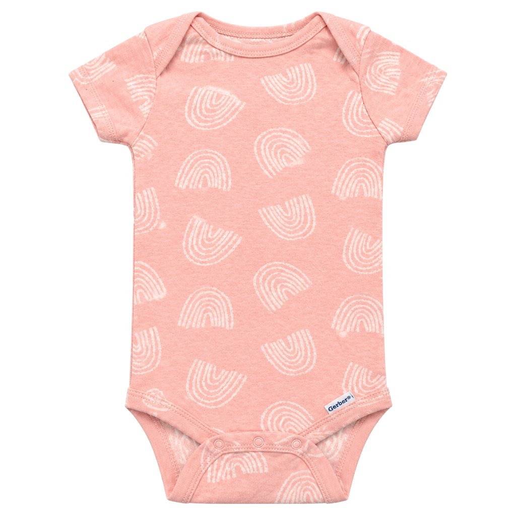 Gerber Baby Bodysuit Size 12 Months Pink Rainbows 1