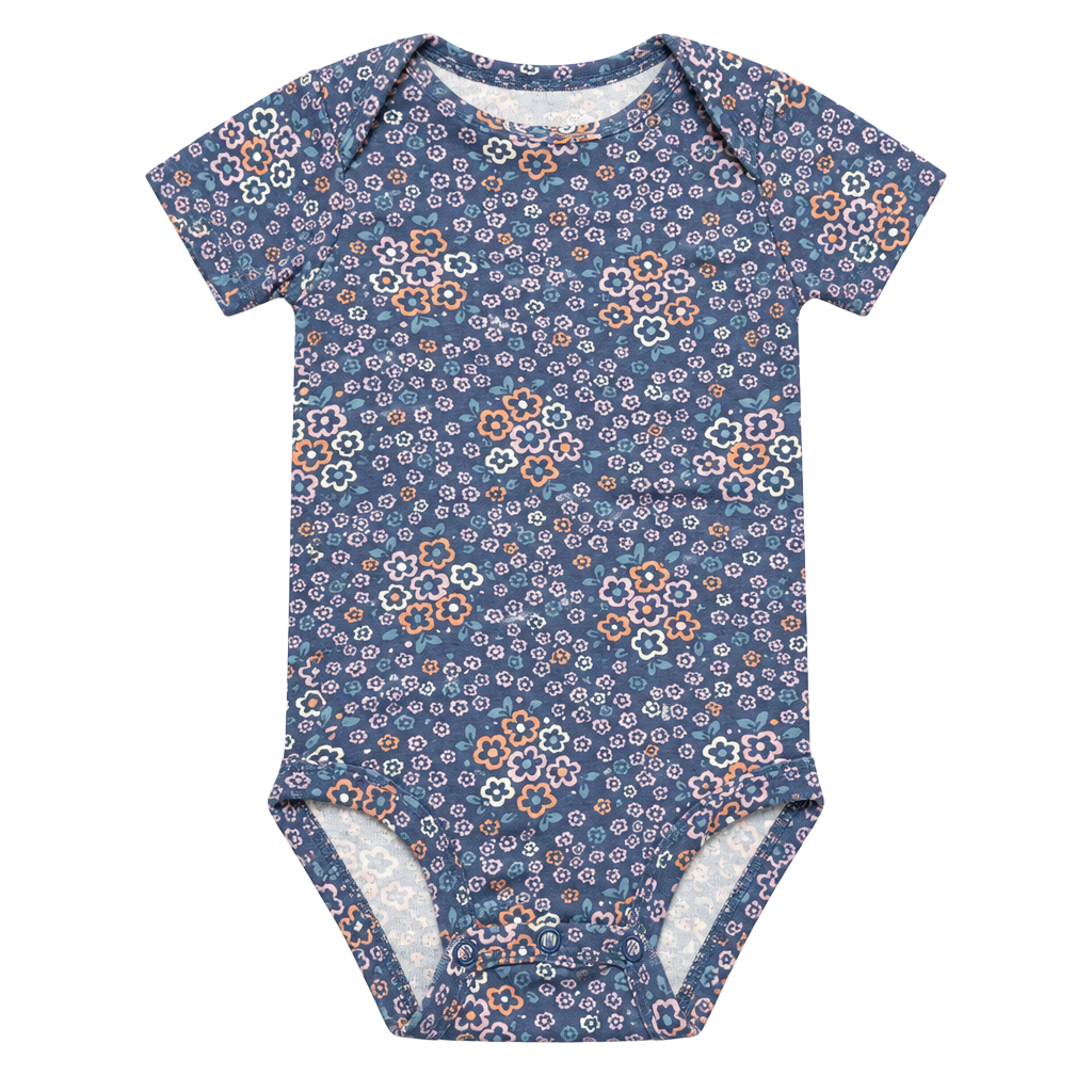 Carter's Floral Short Sleeve Bodysuit Size 12m Blue 1