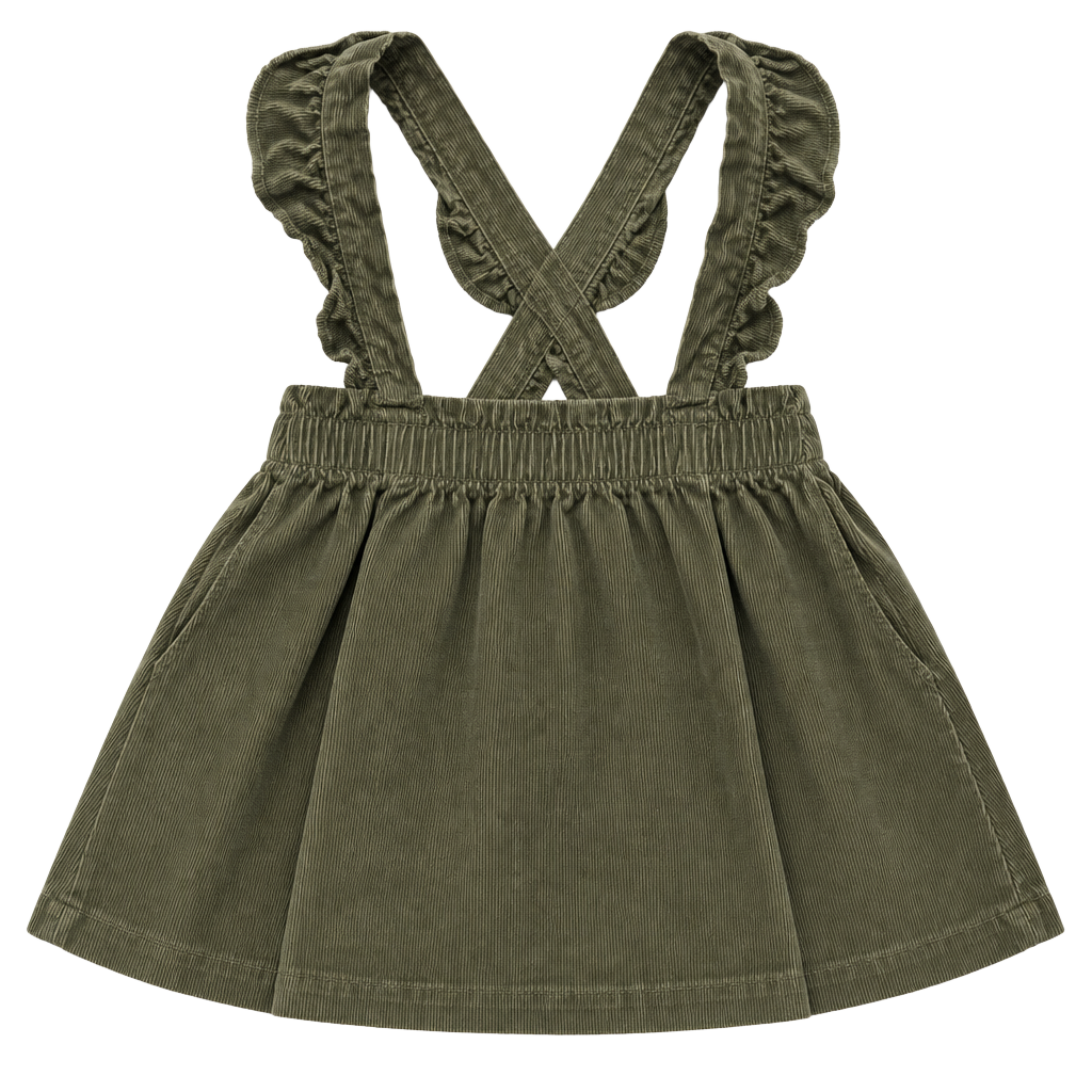 Carter's Child of Mine Pinafore Skirt Size 12M Green Corduroy Ruffle 1