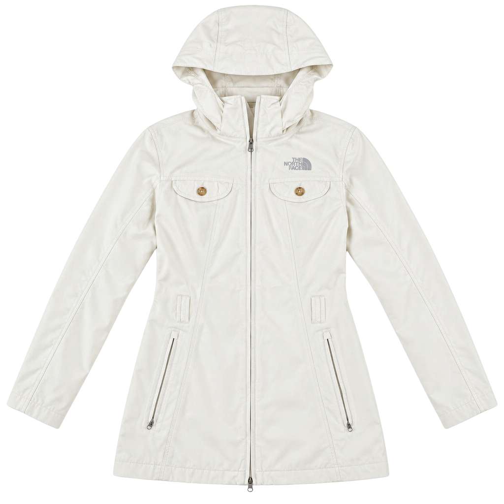 The North Face Hyvent Hooded Rain Jacket Cream White 1