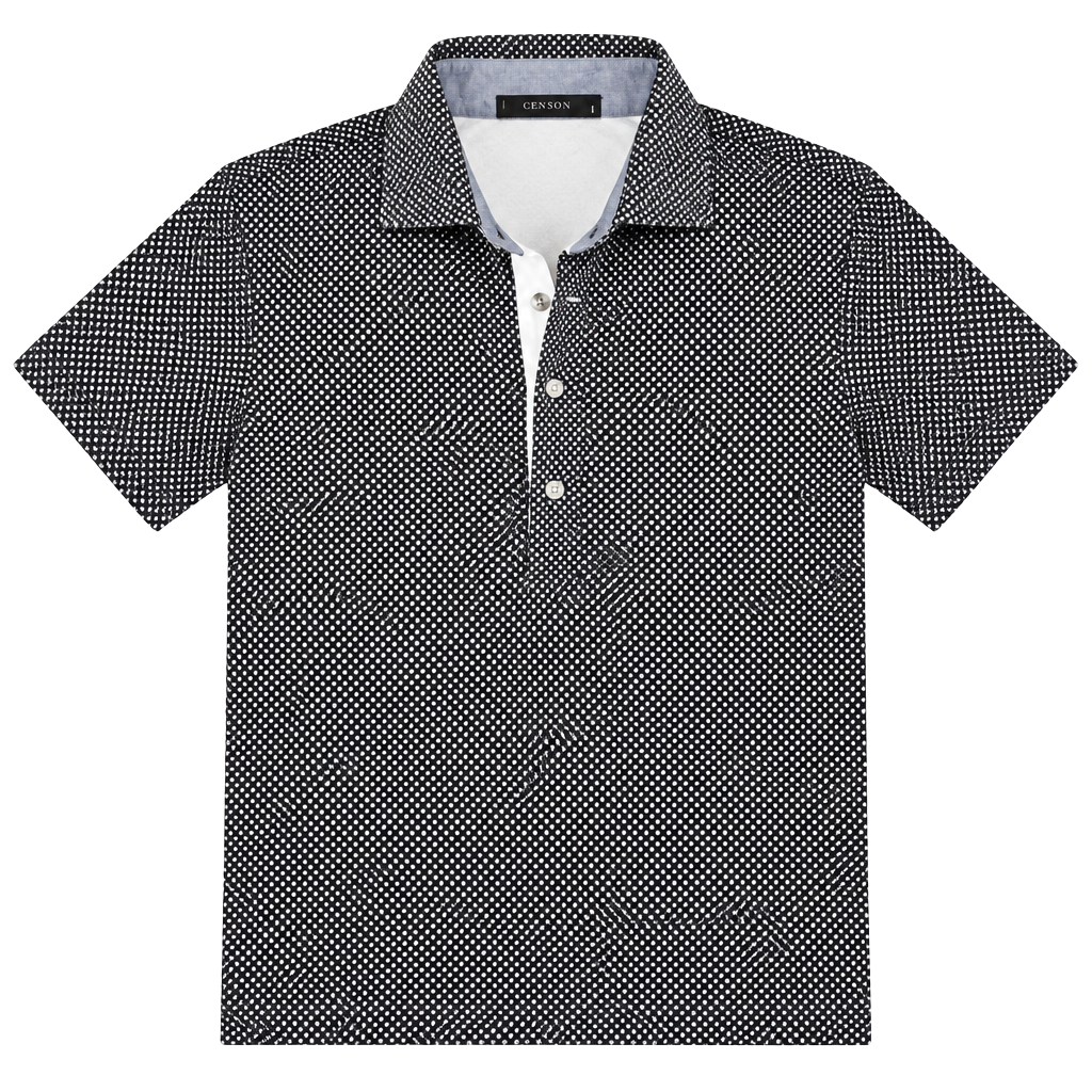 Greyson Polo Shirt Size S Black White Micro Dot Golf Performance 1