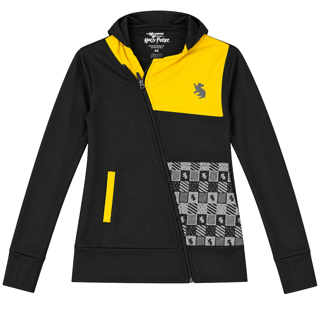 Universal Studios Harry Potter Hufflepuff Full Zip Jacket Size XS Black 1