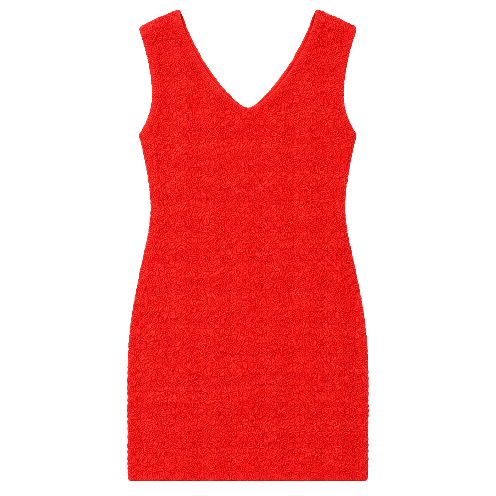 ASTR the Label Odelle Minidress Size L Red Textured Boucle V-Neck 1