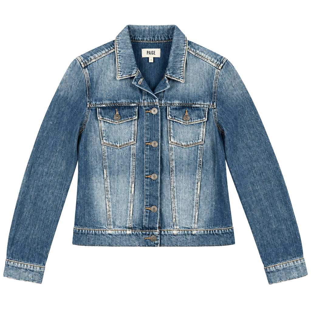 Paige Denim Jacket Size S Blue Distressed 1