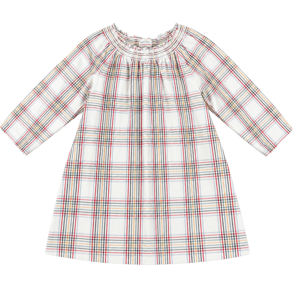 Hanna Andersson Tunic Dress US 14-16 Plaid Smocked 1
