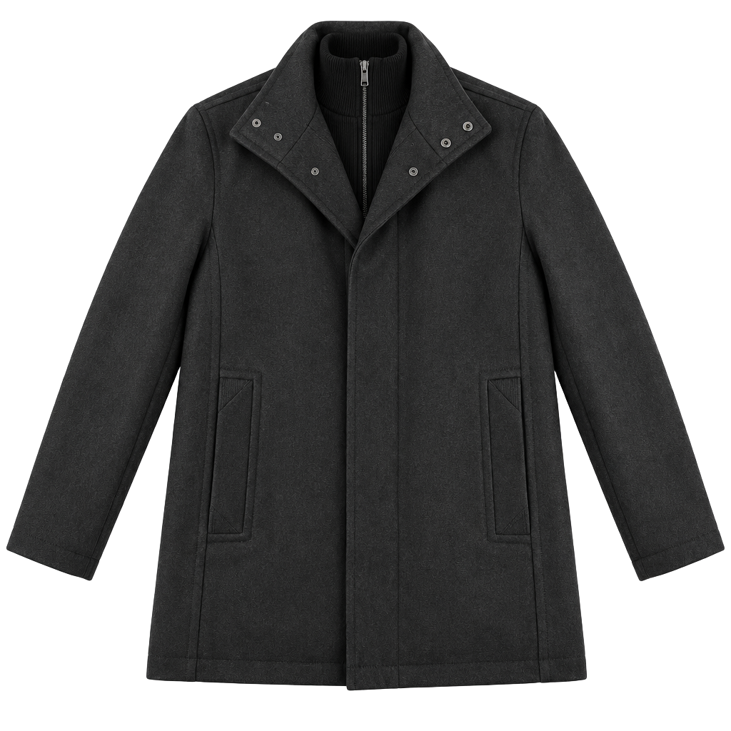 Marc New York Wool Jacket with Knit Bib Insert Black 1