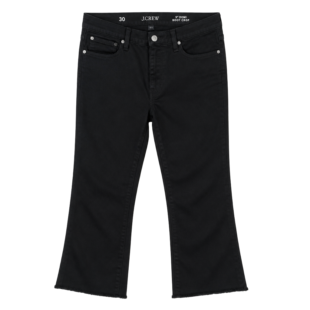 J.Crew 9" Demi-Boot Crop Jeans in Black with Raw Hem Size 30 1