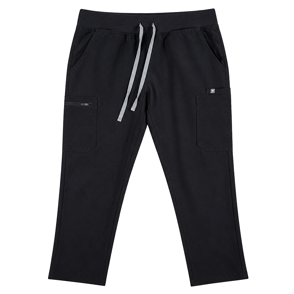 FIGS Technical Collection Yola Yoga High Waisted Scrub Pants Black 1