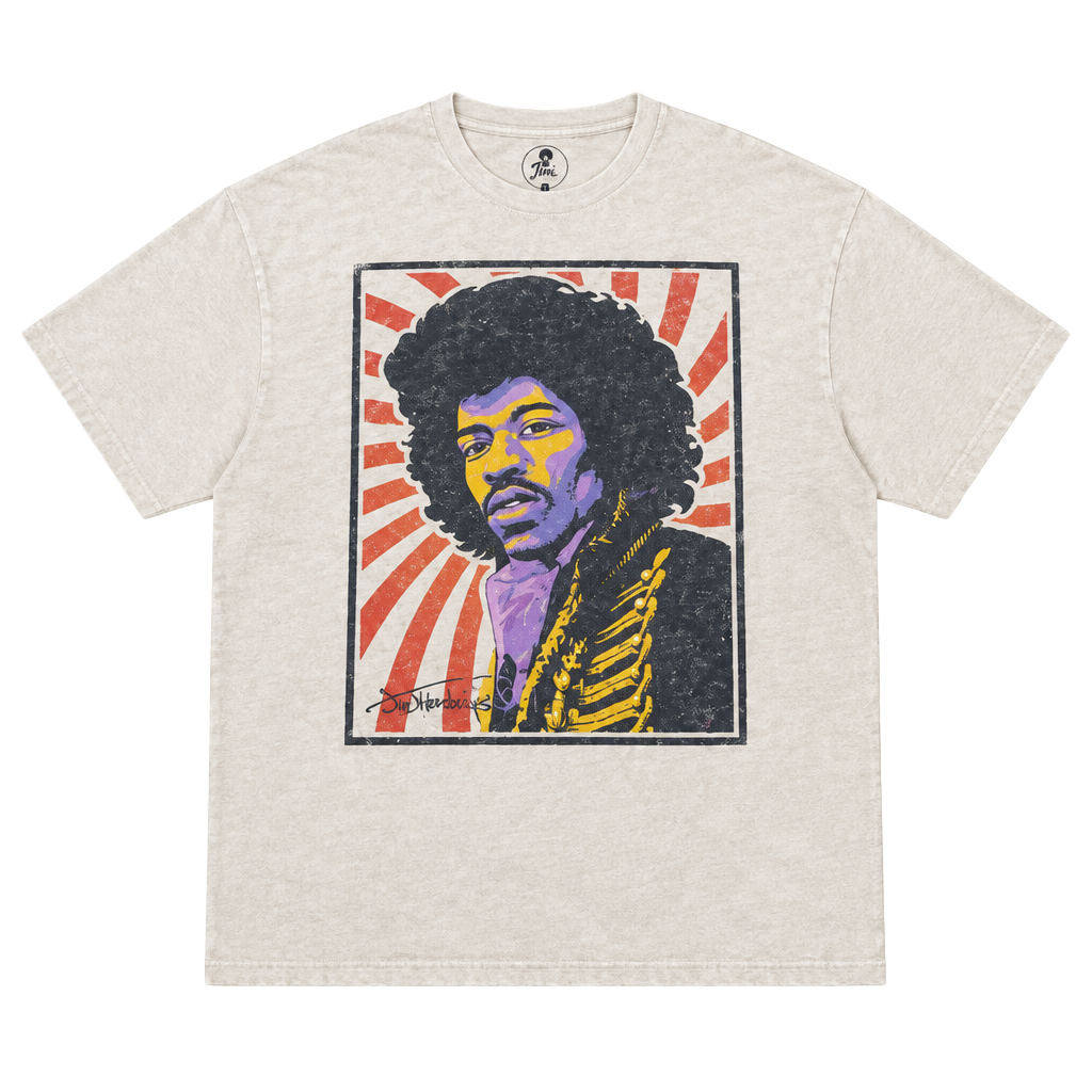 Authentic Hendrix Jimi Hendrix Graphic Tee Beige 4X Band Shirt Rock Vintage Styl 1