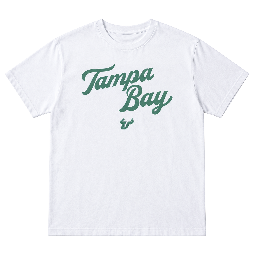 Gildan Tampa Bay USF T-Shirt Size XL White Green Graphic 1