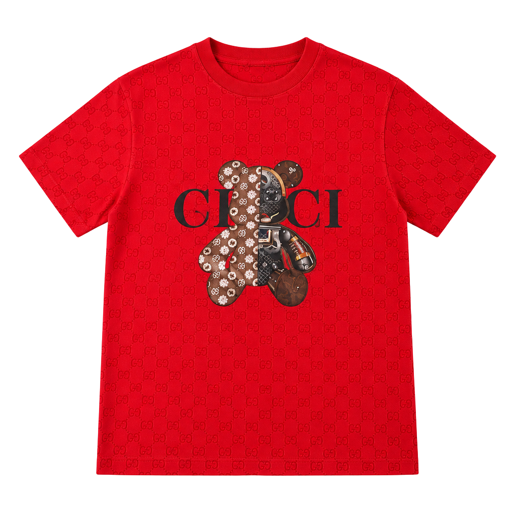 Unbranded Graphic T-Shirt Size L Red Teddy Bear Print 1