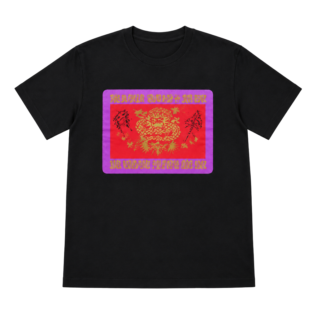 Gildan Mardi Gras 2002 Dragon T-Shirt Size L Black Graphic Tee 1
