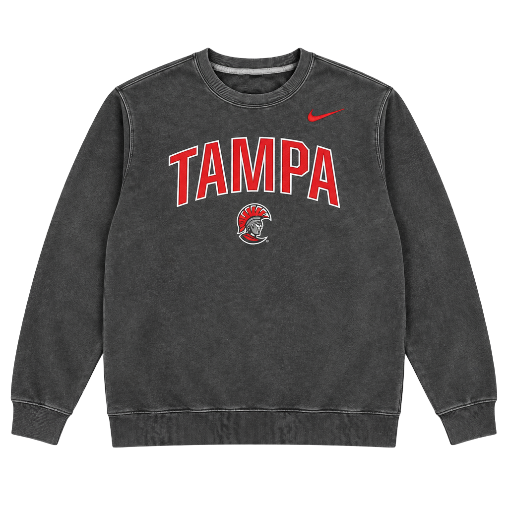 Nike Tampa Crewneck Sweatshirt Grey Red University of Tampa 1