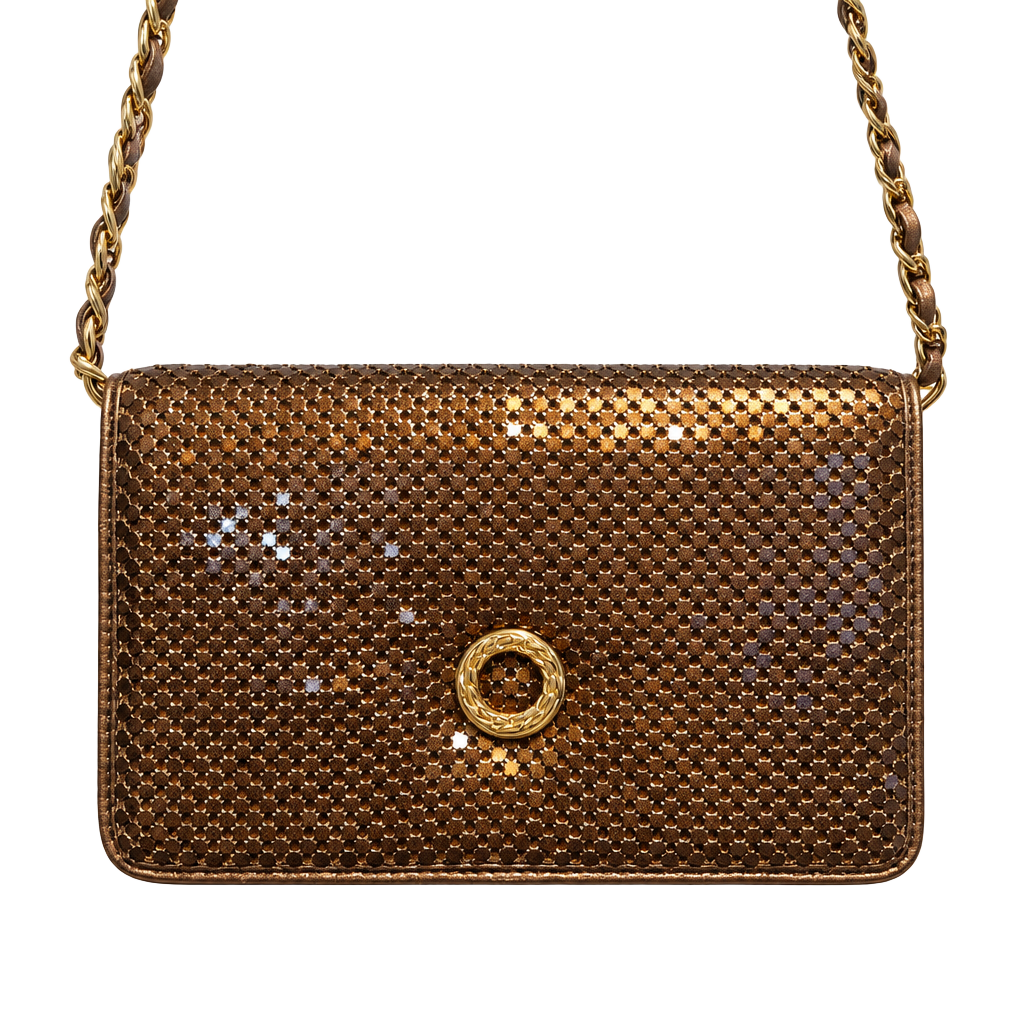 Vintage Brown Chain Crossbody Bag 1