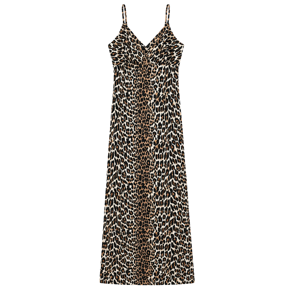 Vintage Vanity Fair Leopard Print Maxi Slip with Beads 1