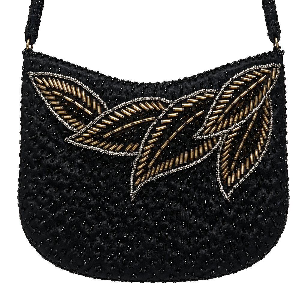 Vintage La Regale Black Beaded Bag 1