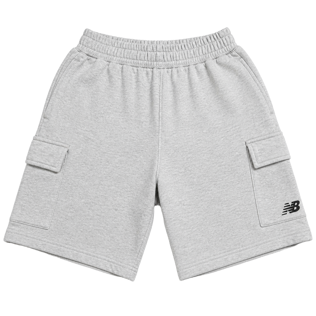 New Balance Boys Gray Cargo Sweat Shorts M 10-12 Athletic Casual Elastic Waist 1