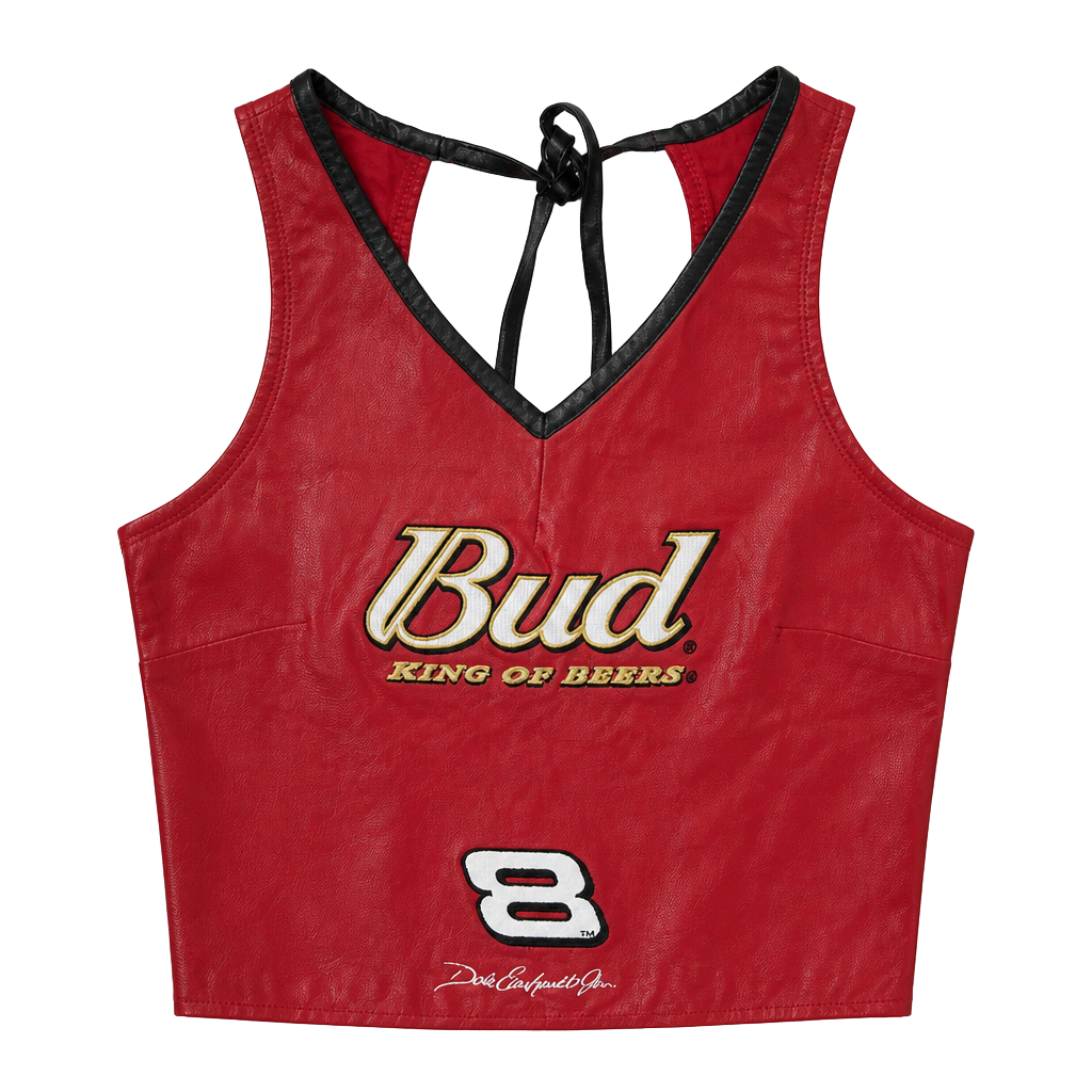 Budweiser Dale Earnhardt Jr. #8 Leather Halter Crop Top 1