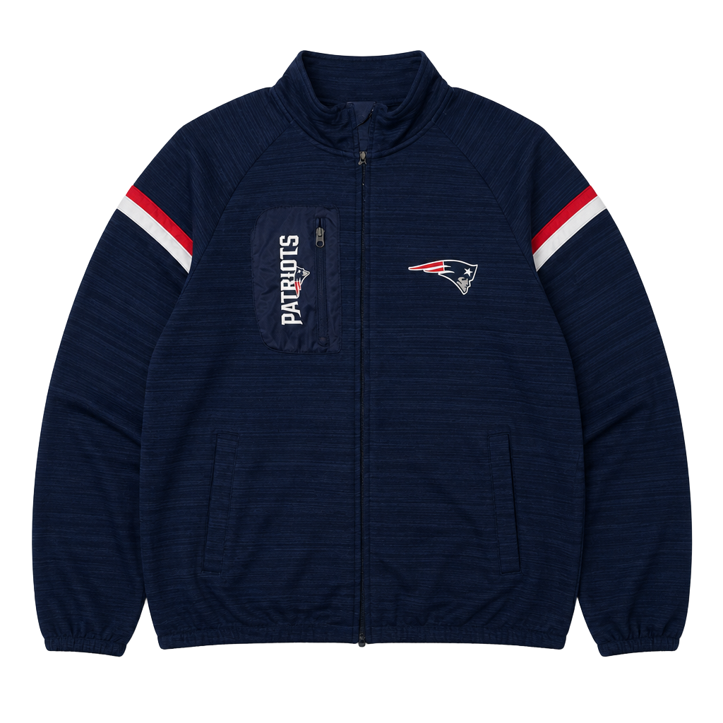 G-III NFL New England Patriots Men's High Jump Space-Dye Full-Zip Jacket 1