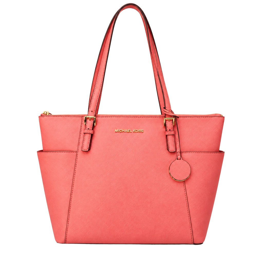 Michael Kors Saffiano Leather Coral Pink Tote Bag 1