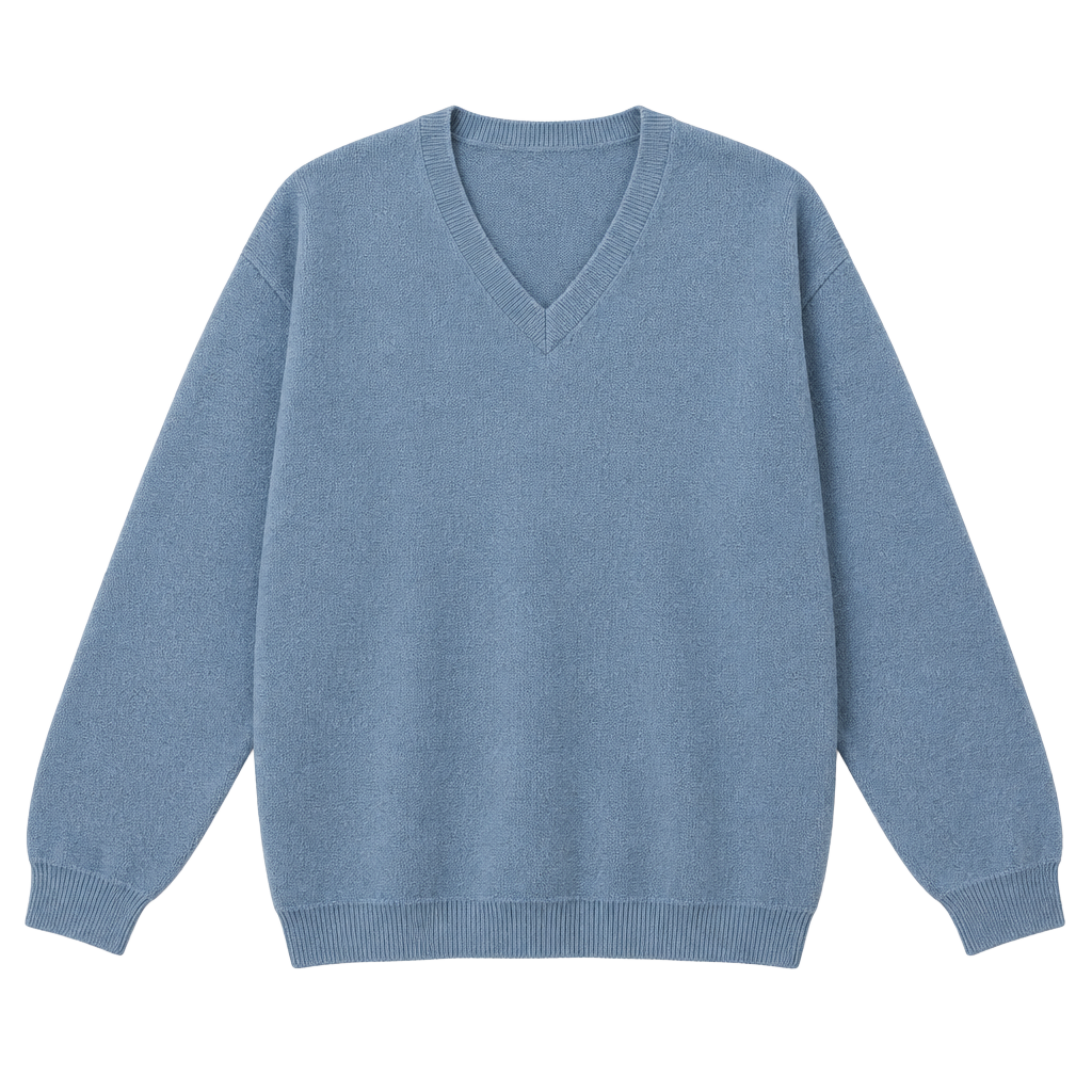 Peru Unlimited V-Neck Sweater Size L Blue Alpaca Wool 1