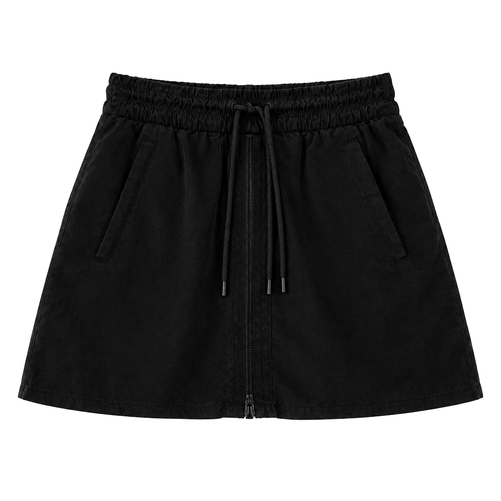 Athleta Skort Black Activewear Drawstring Zip Pocket 1