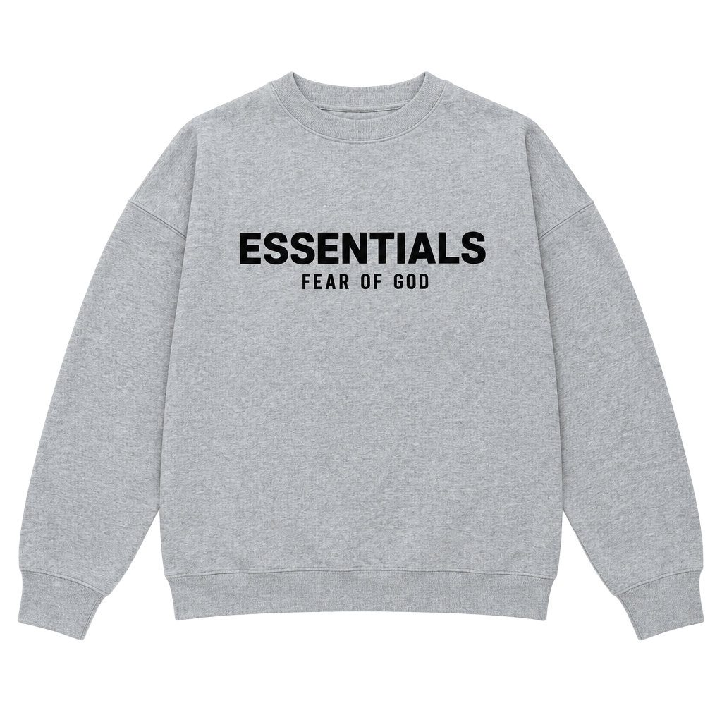 Fear of God ESSENTIALS Oversized Crewneck Sweatshirt – Heather Gray 1
