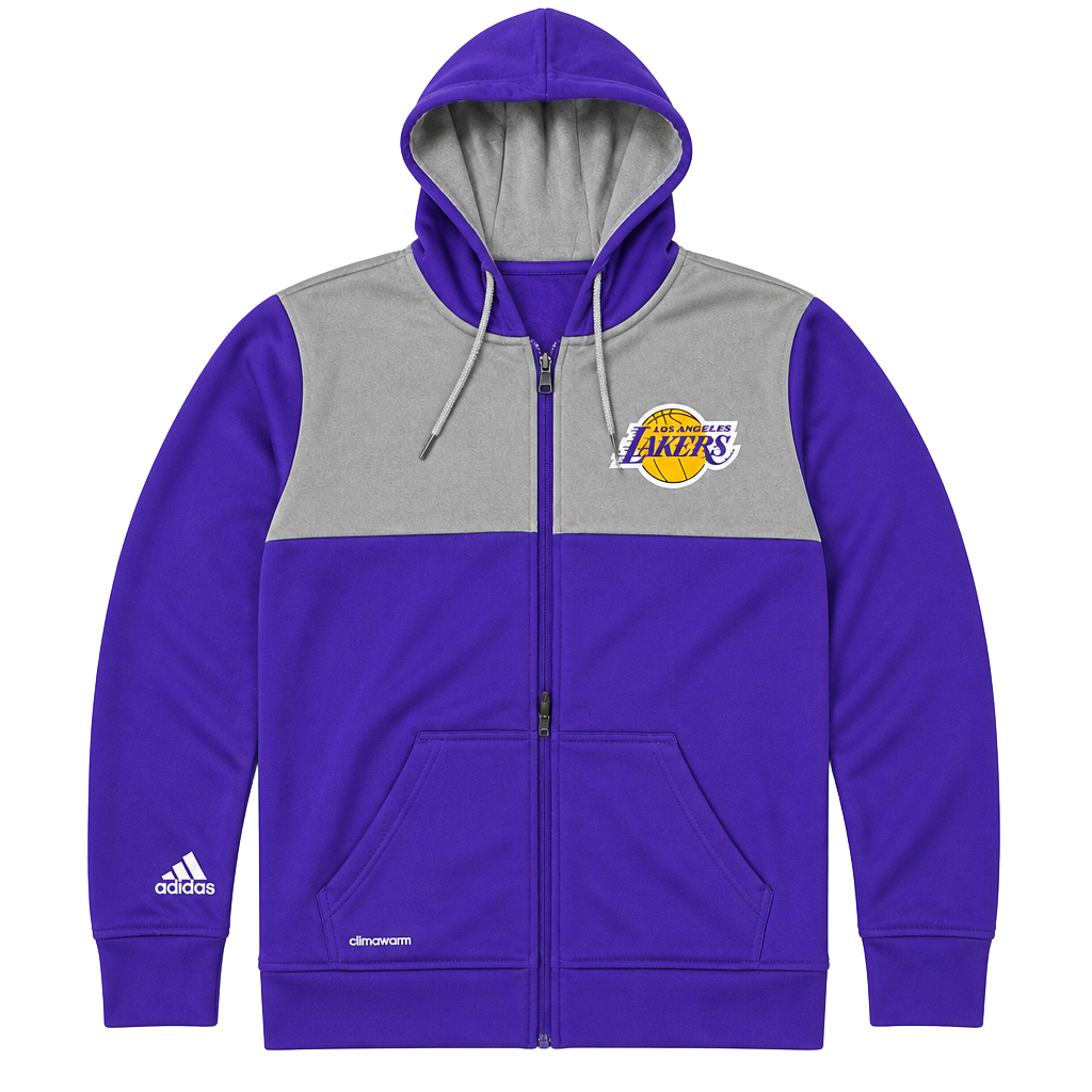 Adidas Lakers Climawarm Full Zip Hoodie Size M 1