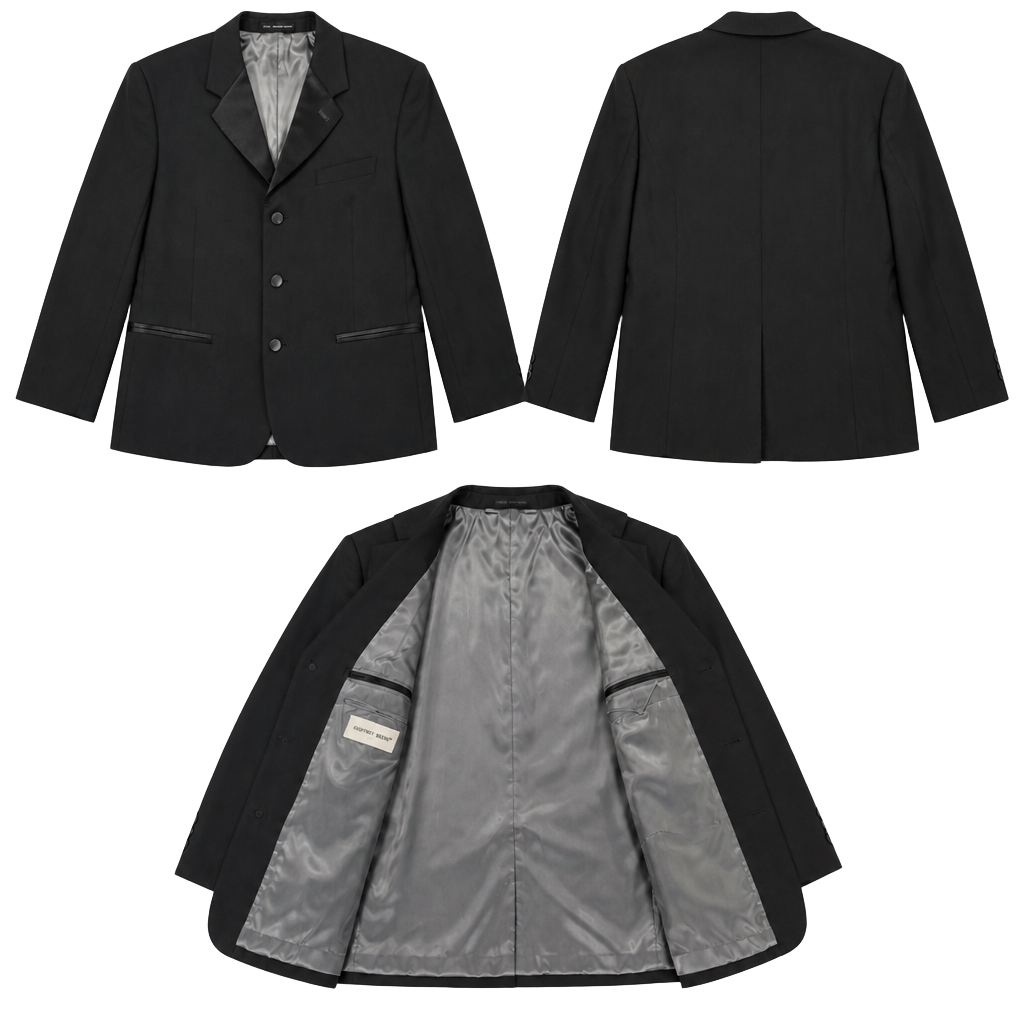 Geoffrey Beene Tuxedo Jacket Size 42S Black Satin Lapel Formal Suit Blazer 1