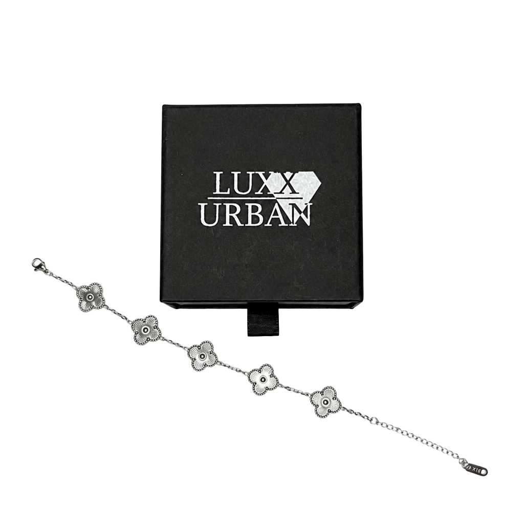 Trendy Silver Tone Four Leaf bracelet 1