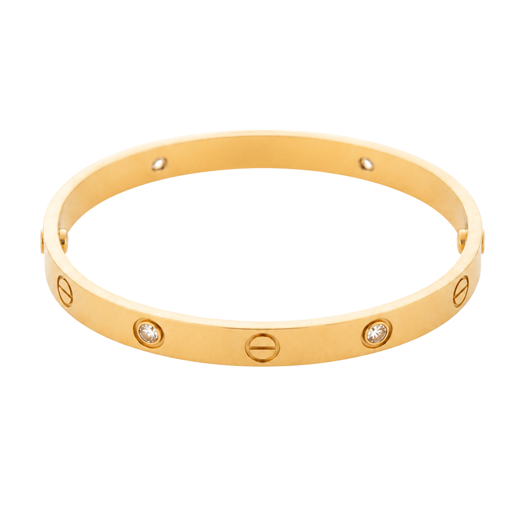 Trendy Fashion bangle with screw motif and 4 zircon stones. 1