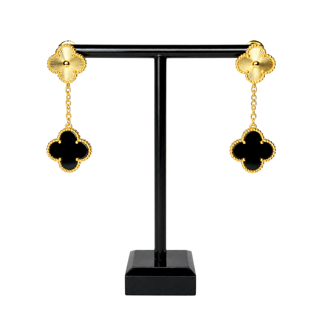 Elegant 2-Motif Dangling Earrings 1