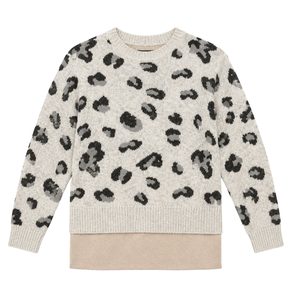 Simply Style Leopard Crew Neck Sweater 1