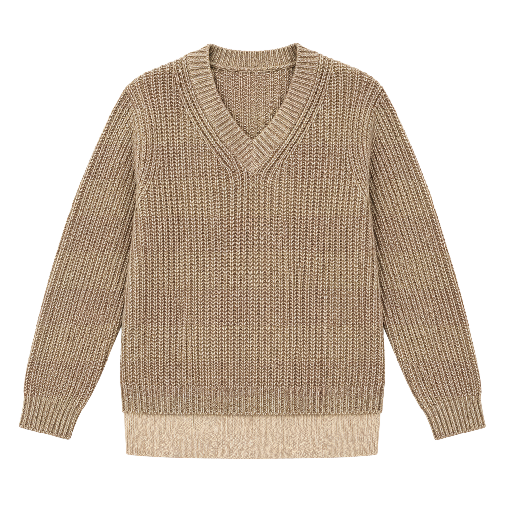 Styles Ribbed V-Neck Sweater 1