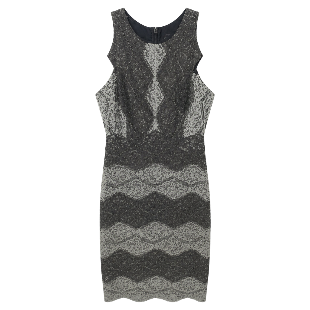 erin fetherston Dress Size 8 Gray Blue Lace Cutout Bodycon 1