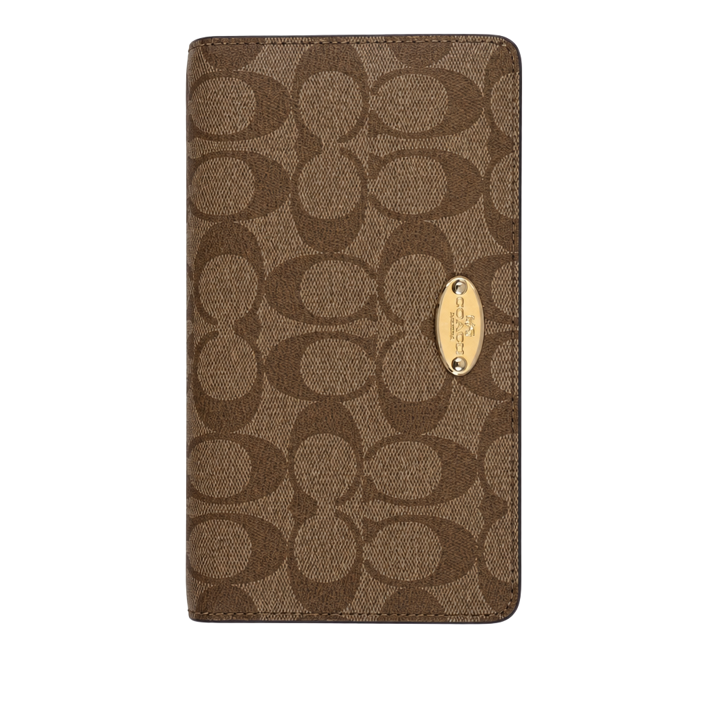 Coach Signature Slim Envelope Wallet Brown Coated Canvas 1