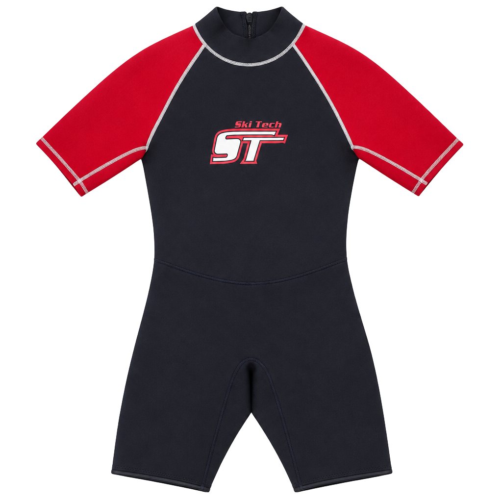Ski Tech Shorty Wetsuit Size XL/XG Black Red Spring Suit 1