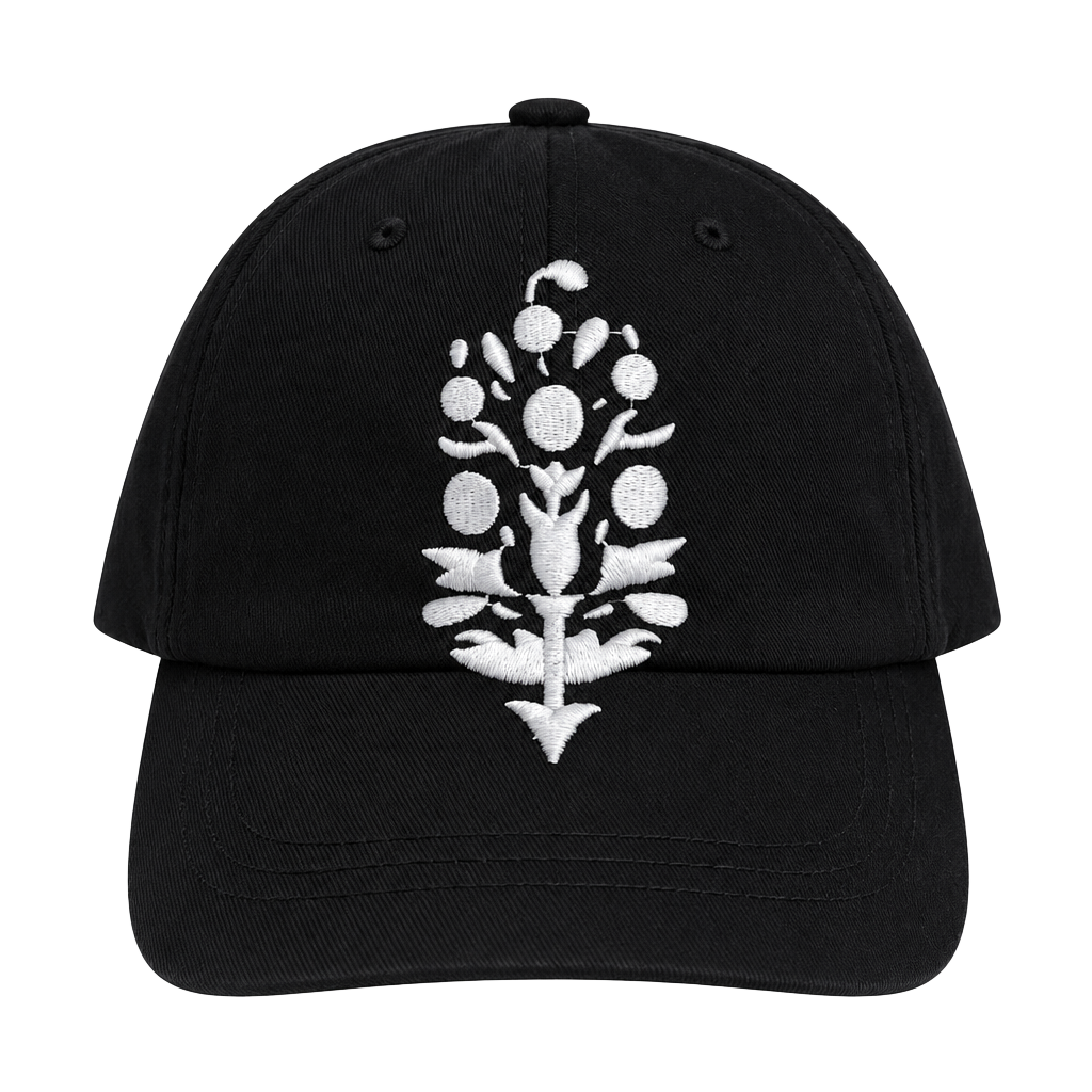 FP Movement Black Embroidered Floral Baseball Cap Hat 1