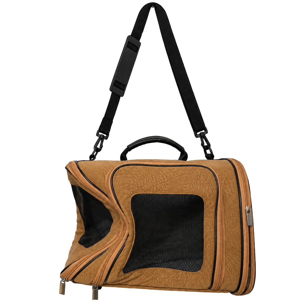 Pet Carrier Brown Soft Sided Dog Cat Travel Bag 1