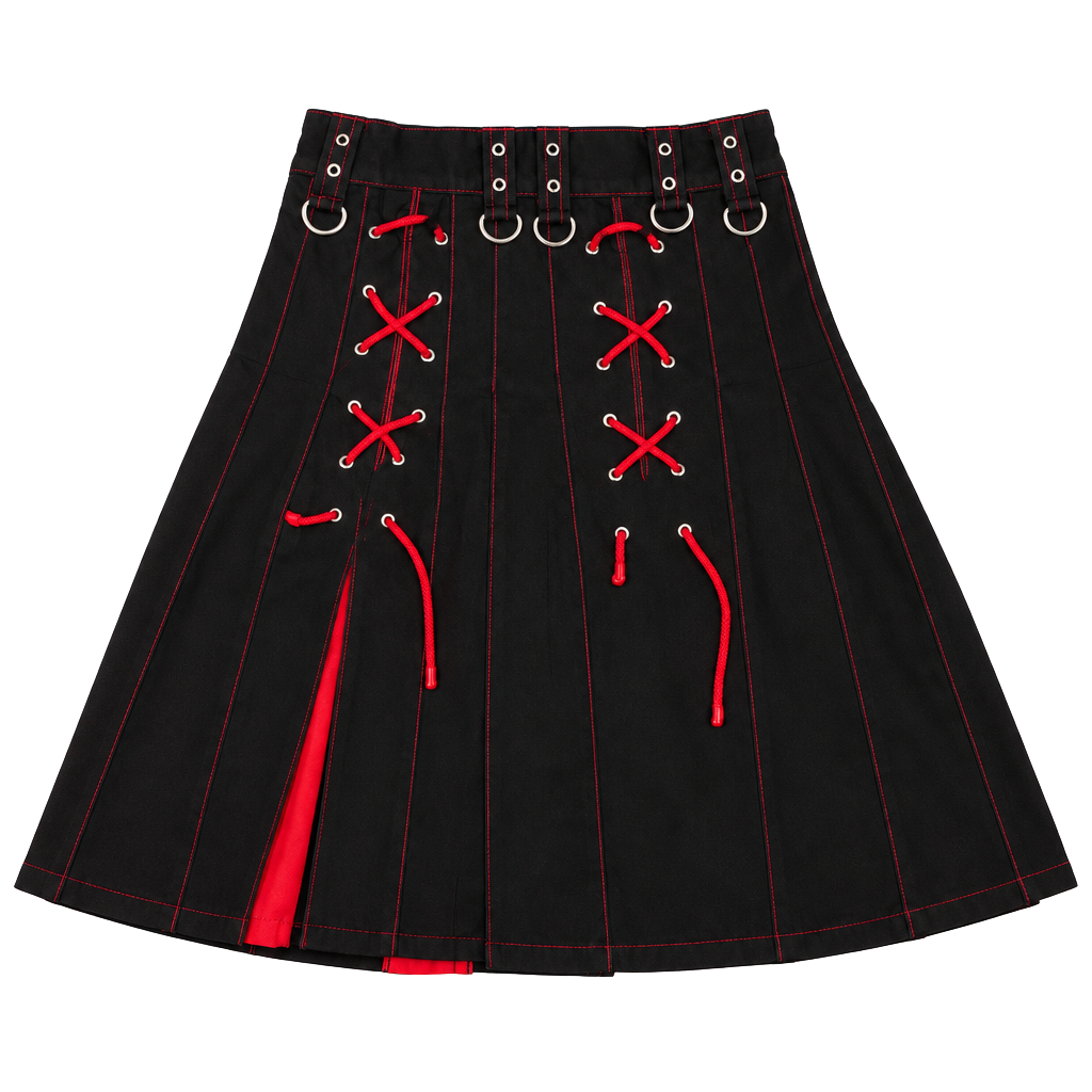 Tripp NYC Black and Red Corset Lace-Up Skirt 1