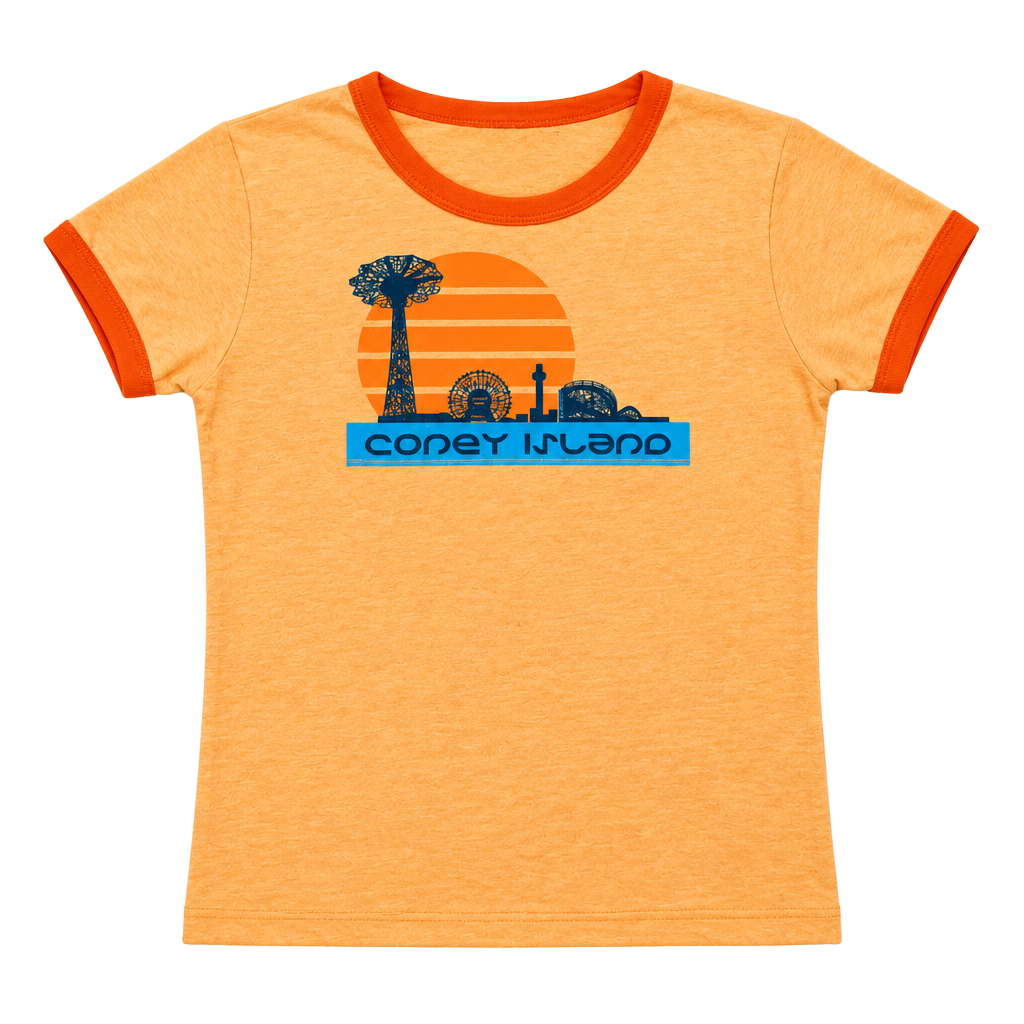 Lola Star Coney Island Ringer T-Shirt Orange 1