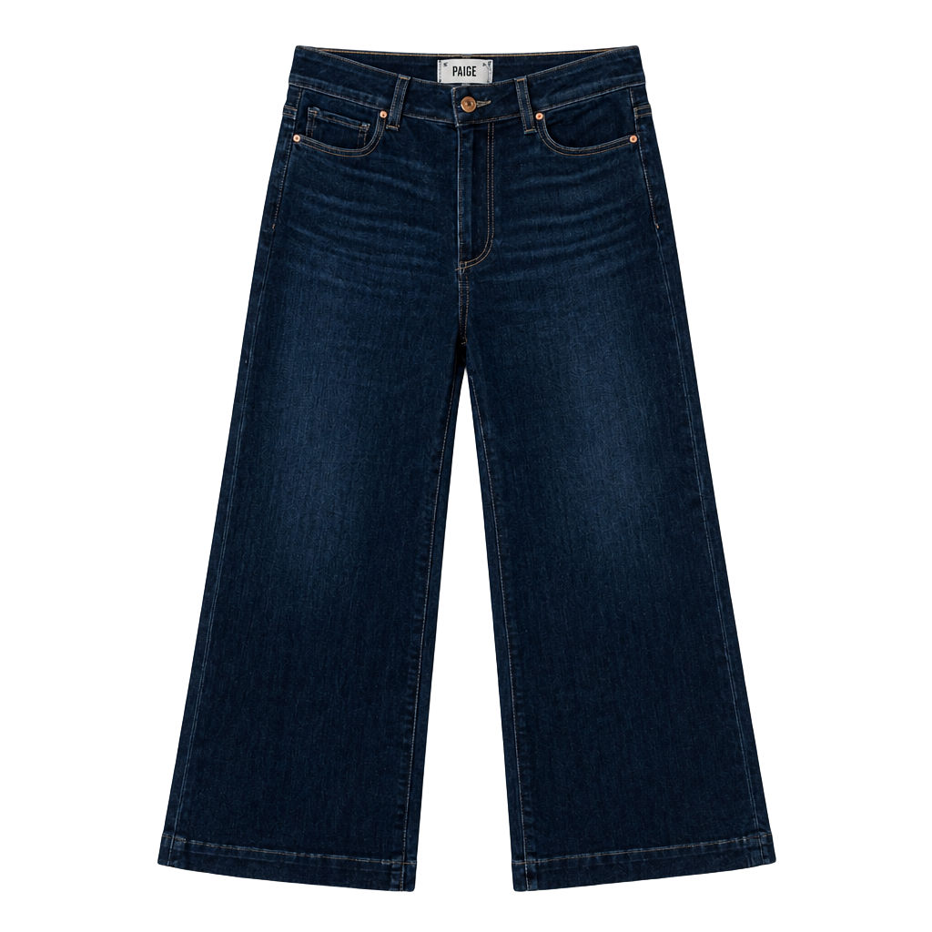 PAIGE Anessa High-Rise Wide-Leg Denim Jeans Size 27 1