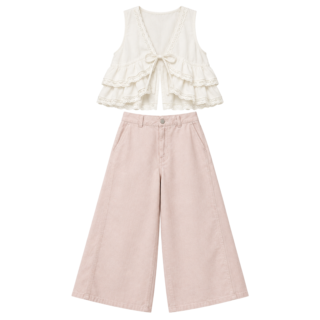 Pilcro Linen Blend Culottes Size 31 Pink Wide Leg Pants 1