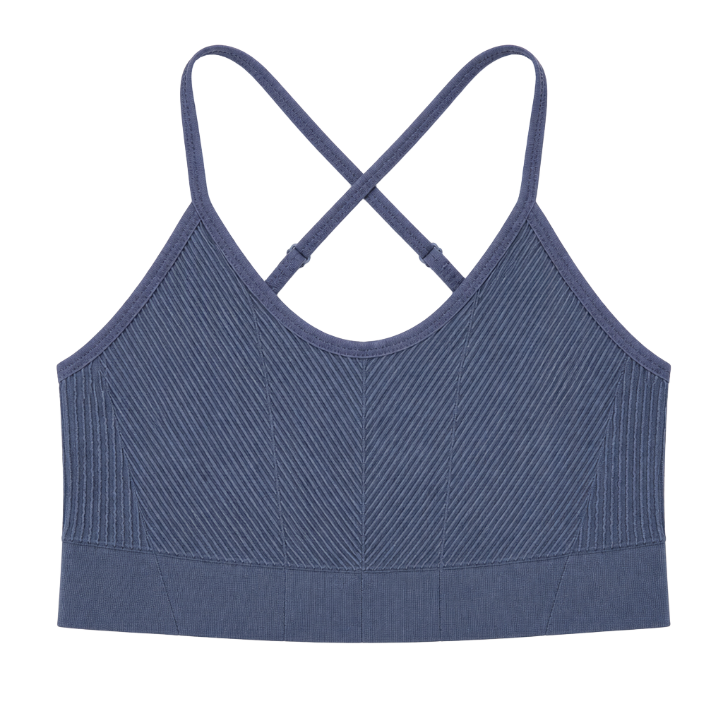 ThirdLove Soft Ribbed Strappy Sports Bra, Dusty Iris Wash 1