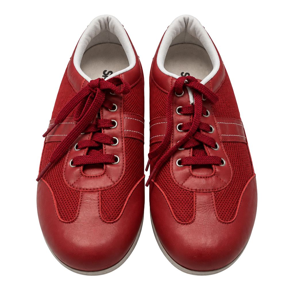 SAS FT Mesh Ruby Sneakers Red Leather Walking Shoes 1