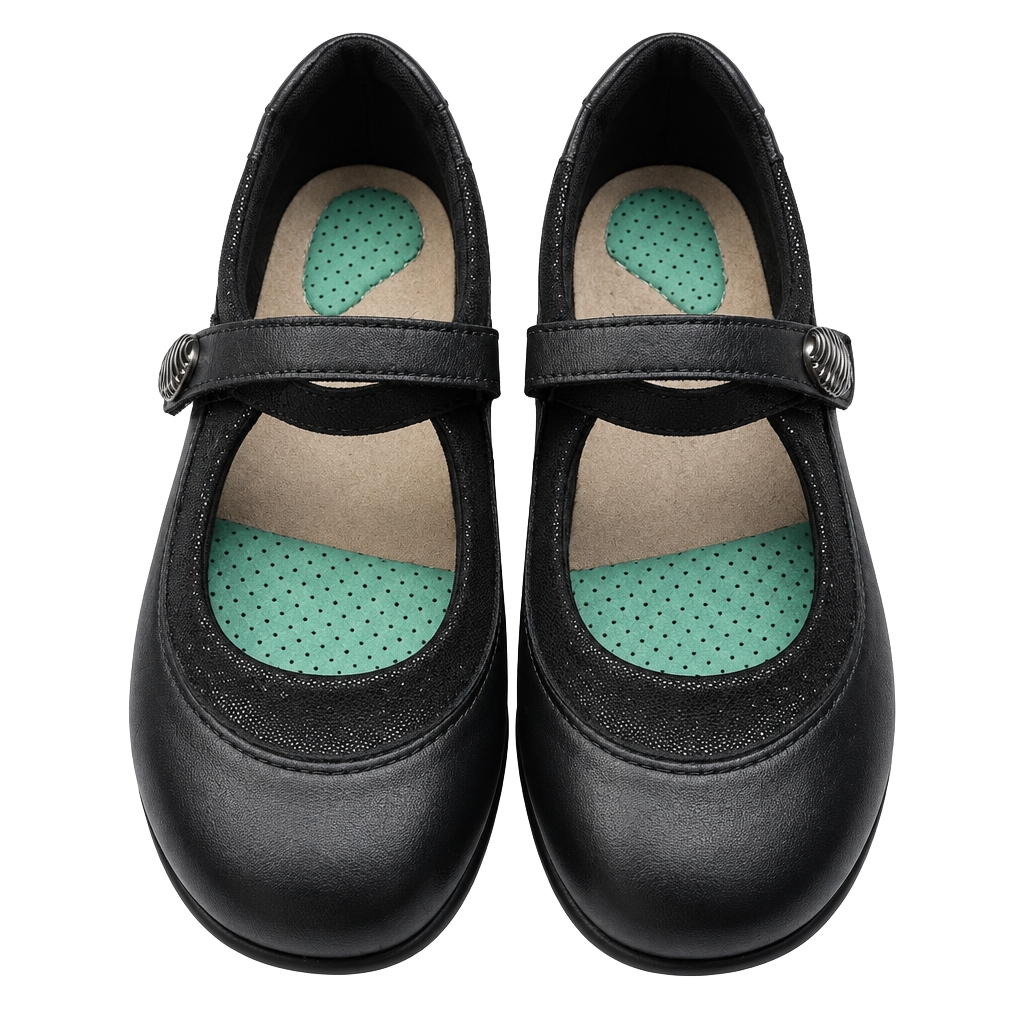 SAS Step Out Mary Jane Shoe Black Leather 1