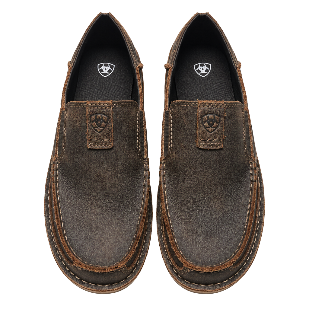 Ariat Cruiser Slip-On Shoes Brown Leather Camo Accents 1