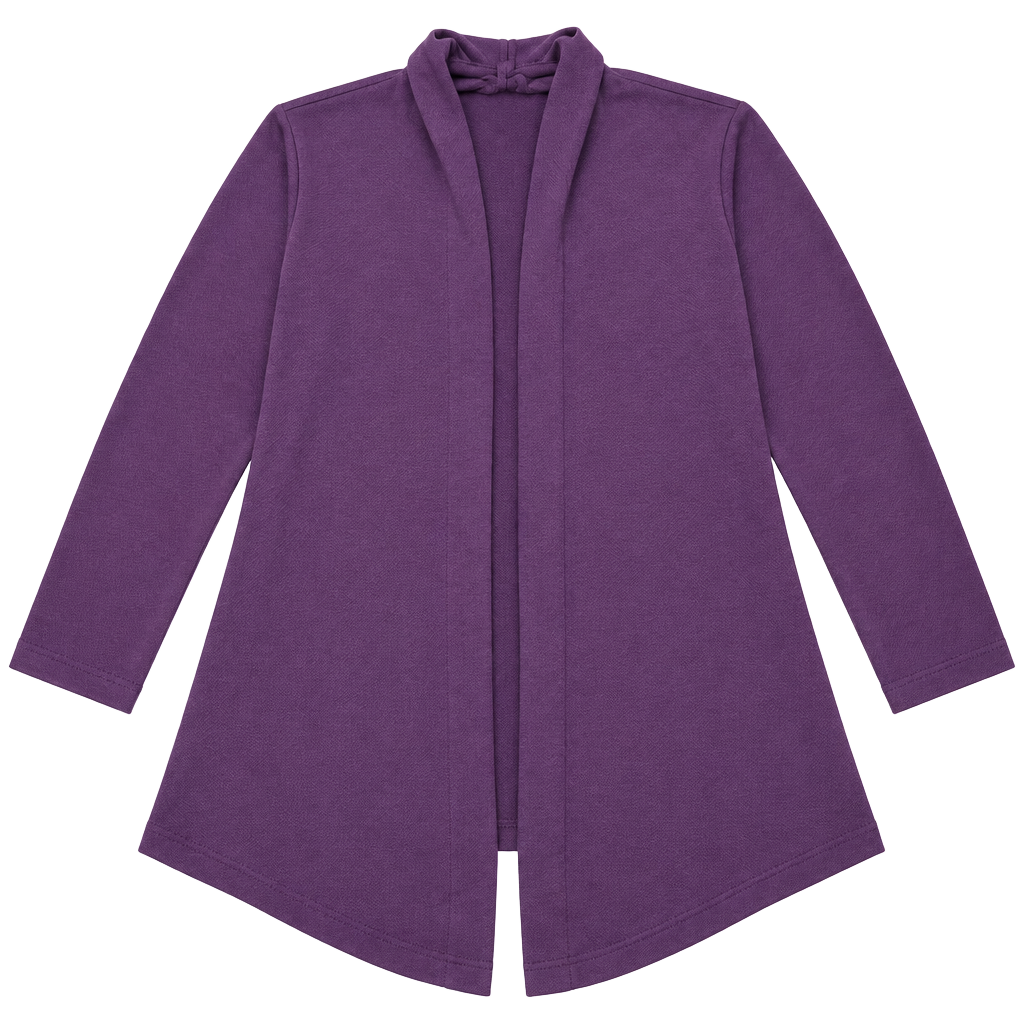 L.L. Bean Open Front Cardigan Size L Purple Tencel Lyocell Spandex 1