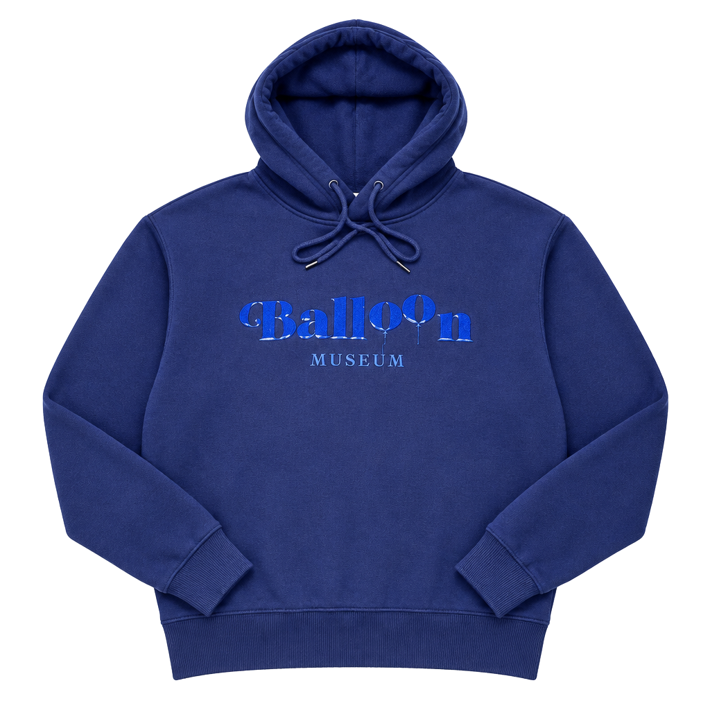 Balloon Museum Hoodie Size XS Blue Pullover Sweatshirt 1